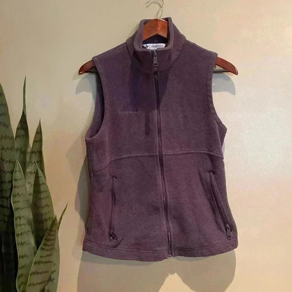 COLUMBIA WOMENS PURPLE ZIP UP VEST